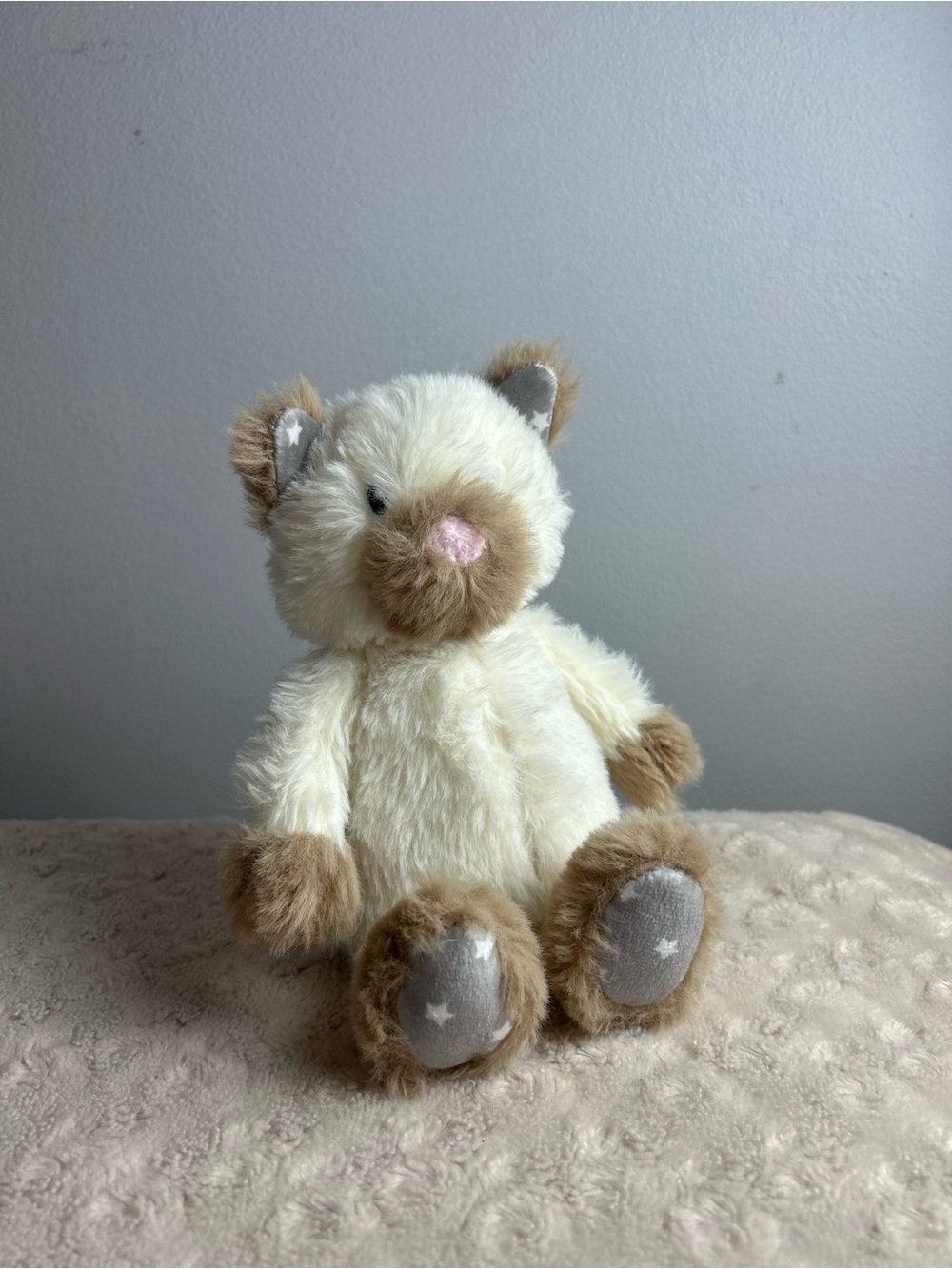 World's Softest Plush Kitty Cat Stuffed Animal Toy Gray Star Tan Cream Off White